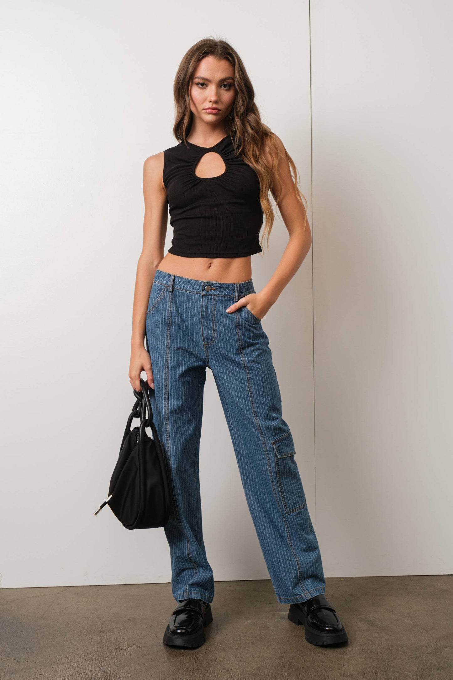 RUCHED KEYHOLE TANK