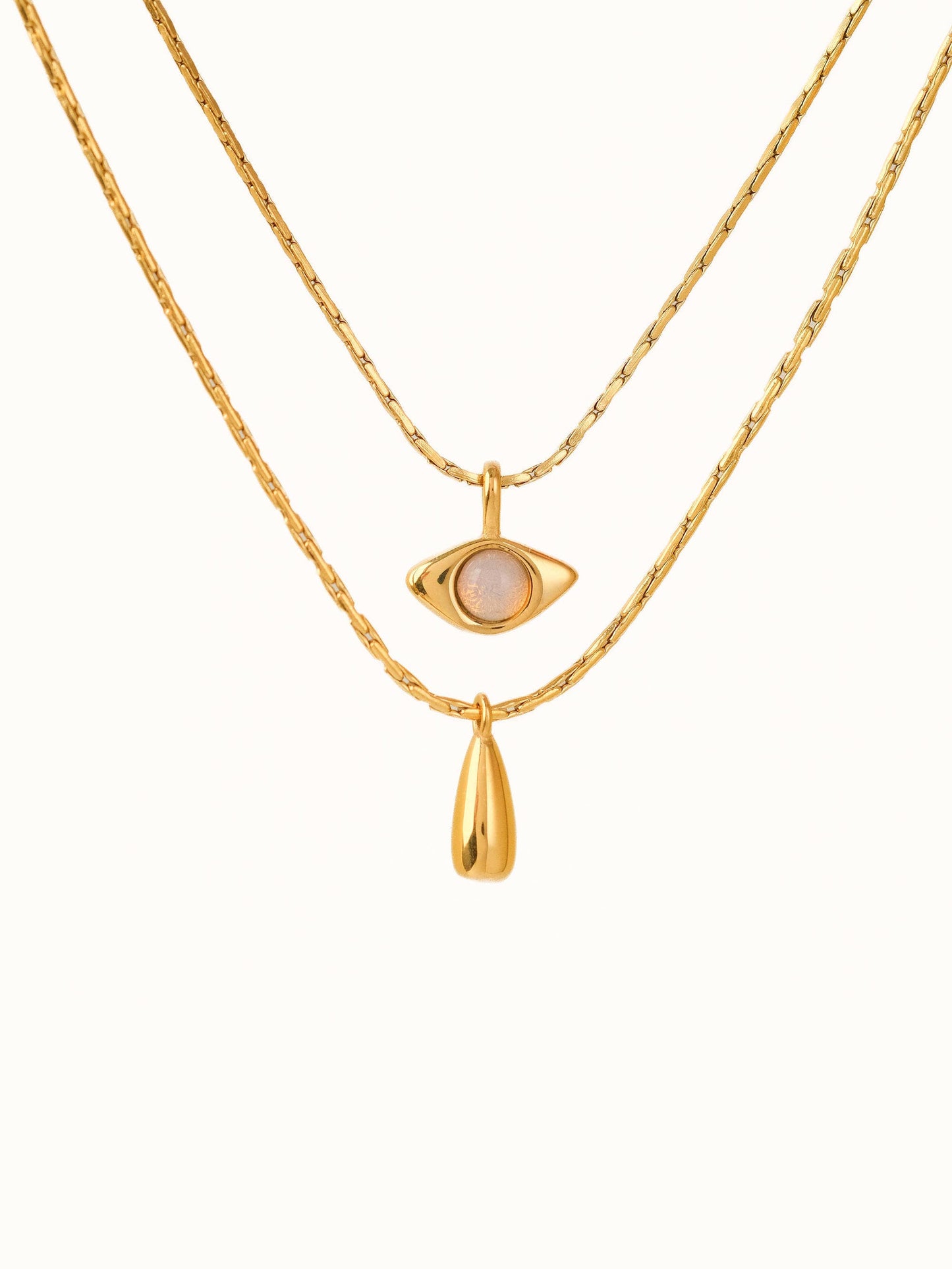Nova 18K Gold Non-Tarnish Layered Eye Necklace