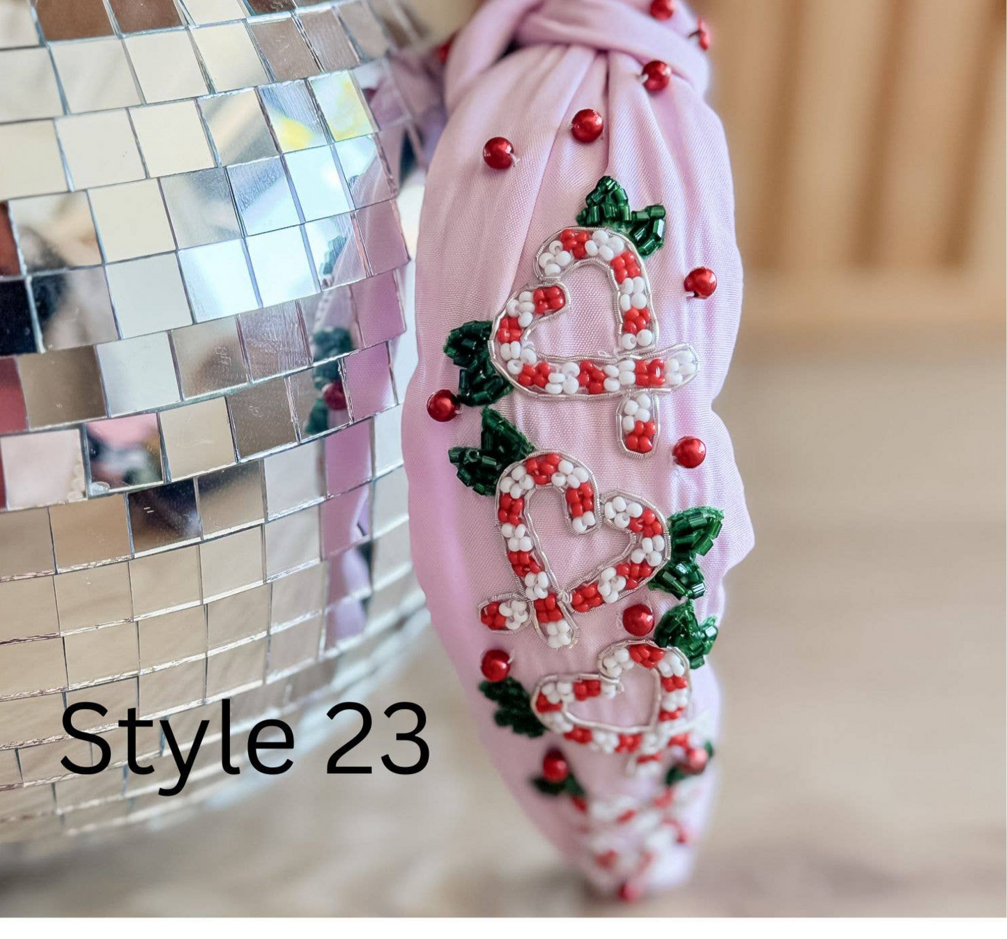Christmas Headband, Christmas Accessories, Beaded Headband