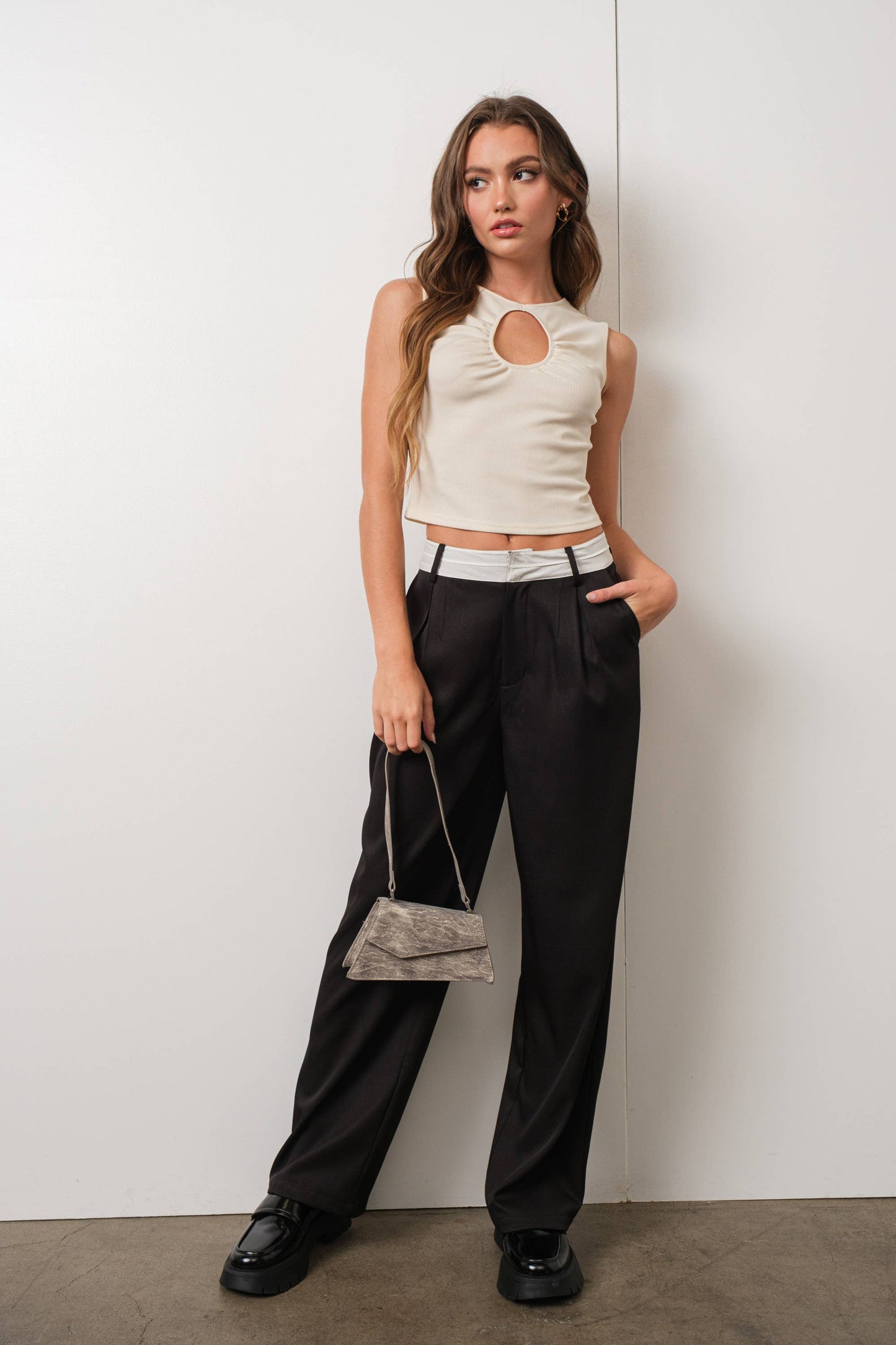 RUCHED KEYHOLE TANK