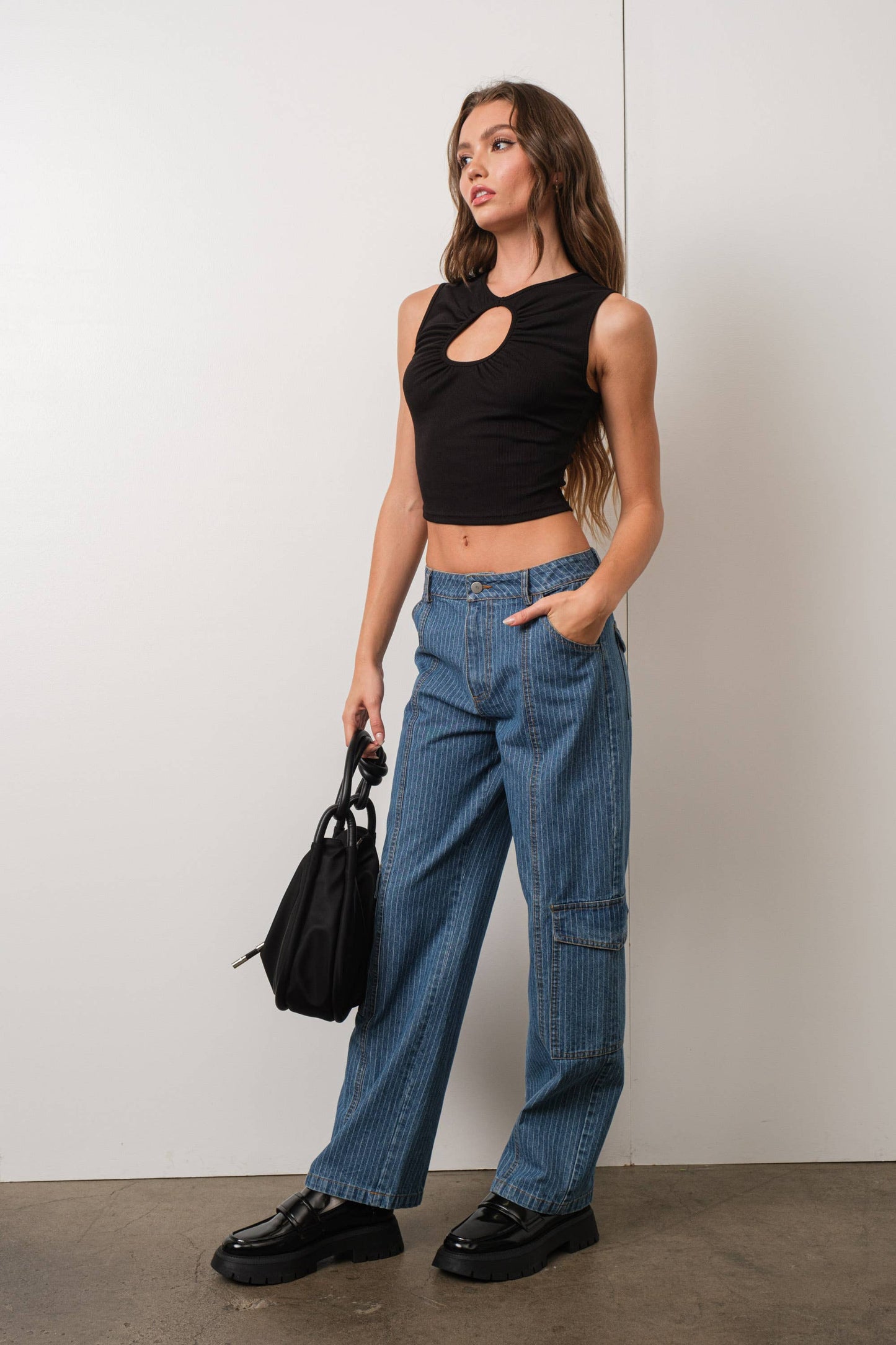 RUCHED KEYHOLE TANK