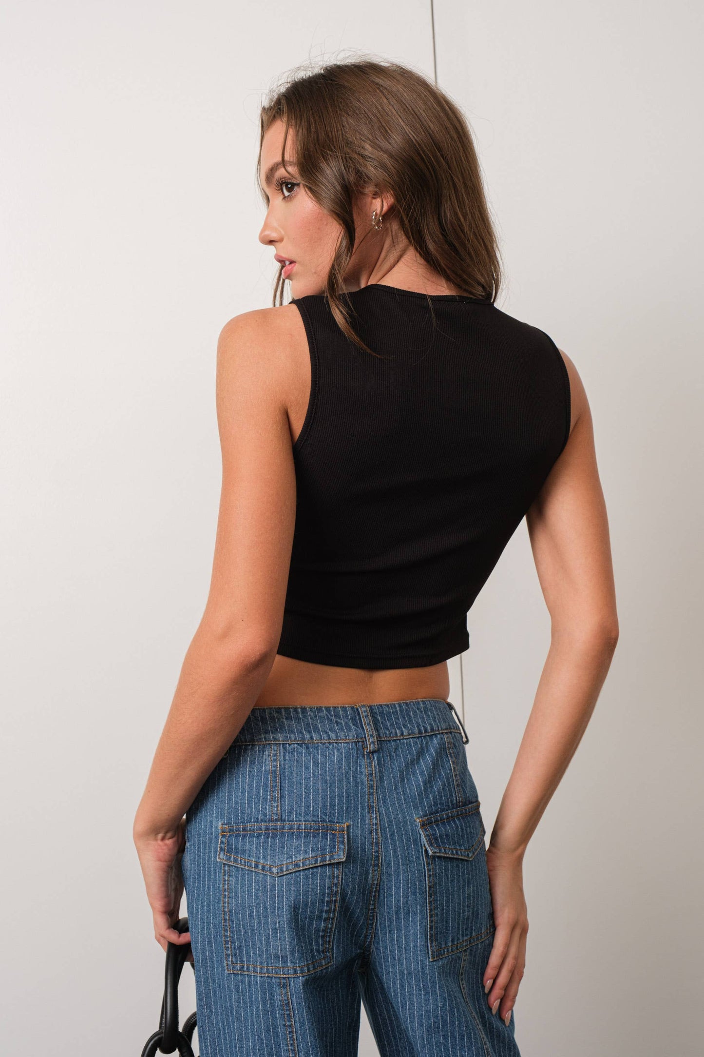 RUCHED KEYHOLE TANK
