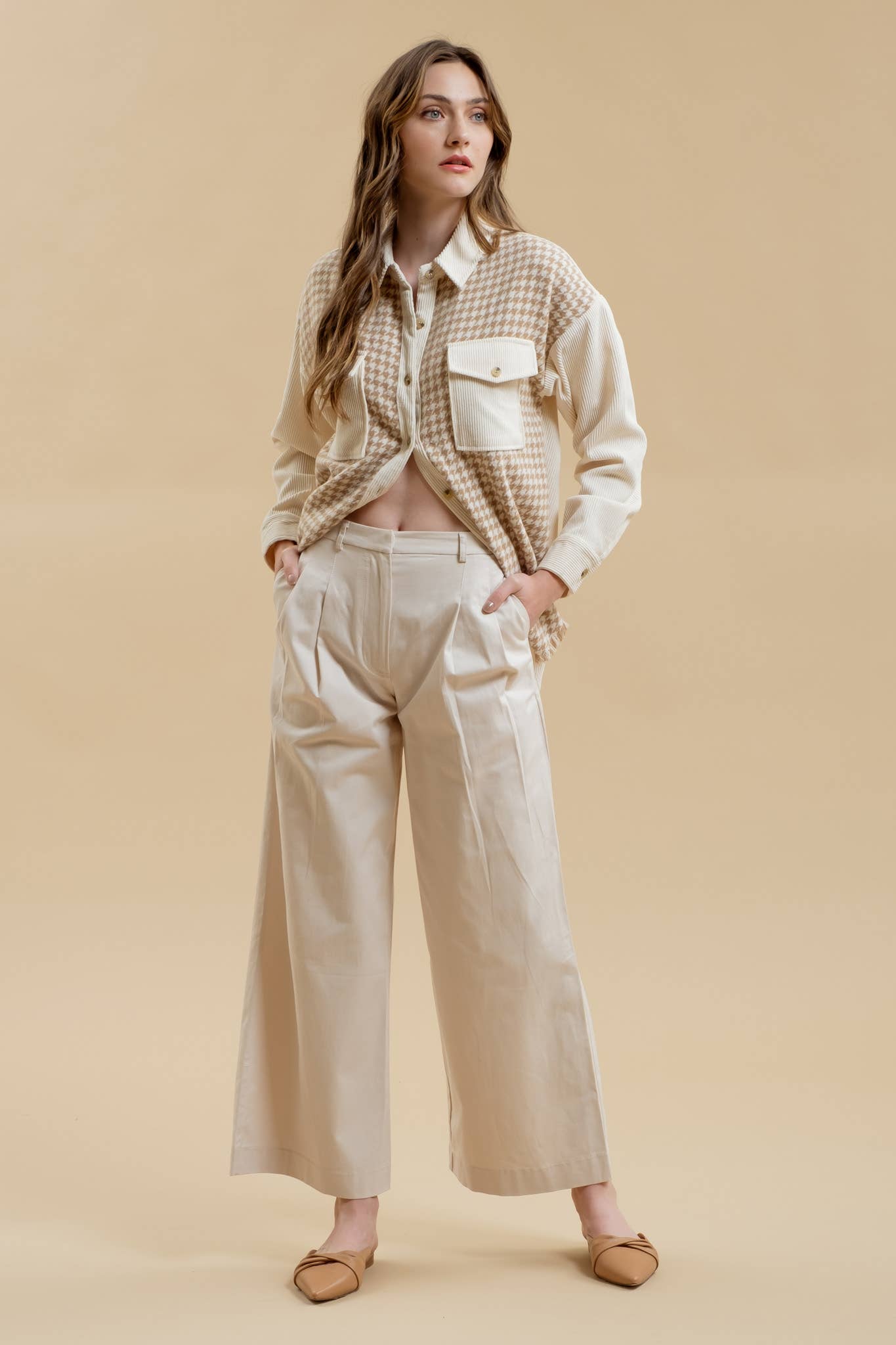 Britt Colorblock Houndsooth Shacket