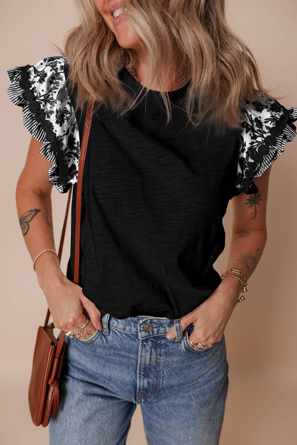 Mackenzie Flutter Sleeve Blouse