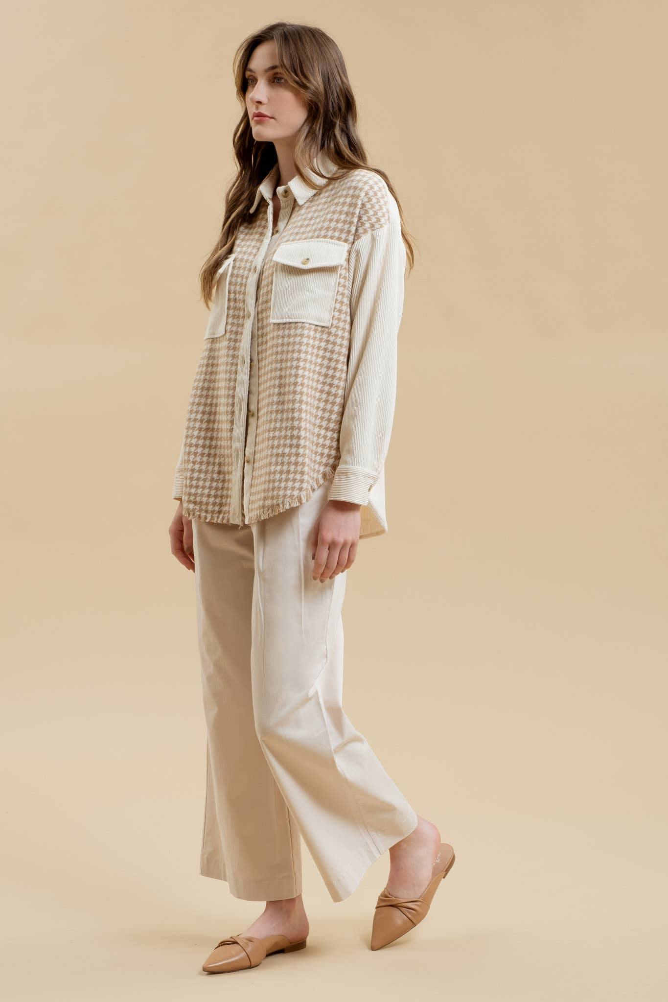 Britt Colorblock Houndsooth Shacket